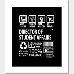 Director Of Student Affairs T Shirt - MultiTasking Certified Job Gift Item Tee Posters and Art